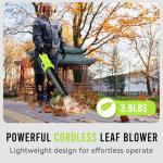 STEELITE Leaf Blower 21V, Electric Leaf Blower Cordless with 4.0Ah Battery and Charger, Powerful Battery Blower for Lawn Care, Patio Cleaning and Dust