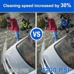 Zelonpro 2025 Upgraded Electric Pressure Washer - 4500 PSI 3.0 GPM Power Washer with 35FT Cord, 20FT Hose, 4 Anti-Tipping Lockable Wheels, 4 Nozzles and Foam Cannon for Cars, Garage, Driveway