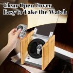 Watch Winder Smith Real Bamboo Double Watch Winders for Automatic Watches, Precision Engineered Quiet 4 Modes Rotation and Dual Power Flexibility​ AC/DC