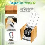 Watch Winder Smith Real Bamboo Double Watch Winders for Automatic Watches, Precision Engineered Quiet 4 Modes Rotation and Dual Power Flexibility​ AC/DC