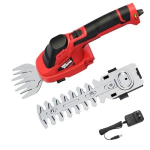 NEU MASTER Cordless Grass Shears, 2-in-1 Hedge Trimmer & Grass Trimmer, 7.2V Electric Hedge Trimmer with Rechargeable 2.0Ah Battery and Charger, Handheld Grass Cutter for Garden Yard Lawn
