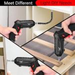 Power Screwdriver Cordless, JENABOM Screwdriver Bits Set Rechargeable, 3.6V Li-ion 3.5N·m Max Torque Electric Rotatable Drill Screwdriver for Home Improvement DIY Project, 47 Pcs