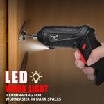 Power Screwdriver Cordless, JENABOM Screwdriver Bits Set Rechargeable, 3.6V Li-ion 3.5N·m Max Torque Electric Rotatable Drill Screwdriver for Home Improvement DIY Project, 47 Pcs