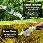Hedge Trimmer Cordless Grass Shear: DEKOPRO 8V Electric Bush Trimmer Grass Cutter Trimmer, 2 in 1 Handheld Hedge Trimmers for Garden Lawn Hedge Yard, Lithium-Ion Battery and Type-C Cable Included