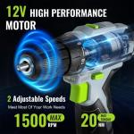 WORKPRO Cordless Drill Driver Kit, 12V Electric Screwdriver Driver Tool Kit, 3/8" Keyless Chuck, Charger and Storage Bag Included