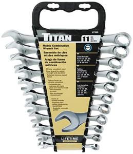Titan 17328 11-Piece Metric Raised Panel Combination Wrench Set