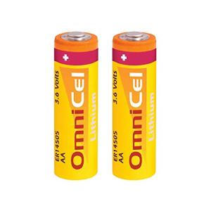 2x OmniCel ER14505 3.6V 2400mAh AA Lithium Button Top Battery For use with CMOS Circuit memory power, Numerical control tool, Taximeter, Military communication, TPMS Automobile tire monitor