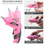 MYMULIKE Cordless Electric Screwdriver, 3.6V Rechargeable Power Screwdriver with 47 pcs Accessories, usb charging, 3Nm Screw Gun, mini Carrying screwdriver set ​with LED Light Electric Power Drill Set