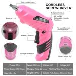 MYMULIKE Cordless Electric Screwdriver, 3.6V Rechargeable Power Screwdriver with 47 pcs Accessories, usb charging, 3Nm Screw Gun, mini Carrying screwdriver set ​with LED Light Electric Power Drill Set