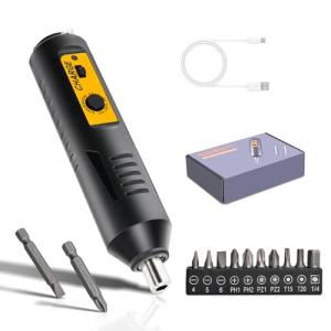 JULIXIN Cordless Screwdriver Rechargeable – Compact Battery Operated Electric Screw Driver with Magnetic Bits, Type-C Charging, 12 Bits & Storage Box – Small Power Screwdriver for DIY & Repairs