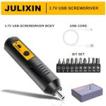 JULIXIN Cordless Screwdriver Rechargeable – Compact Battery Operated Electric Screw Driver with Magnetic Bits, Type-C Charging, 12 Bits & Storage Box – Small Power Screwdriver for DIY & Repairs