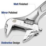 WORKPRO Adjustable Wrench, 8-inch Heavy Duty Spanner with Inch/Metric Scale, Premium Cr-V Steel, Chrome Plated