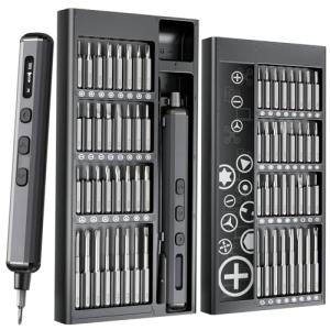 AXTH 76in1 Mini Electric Screwdriver, [Bearing Steel] Magnetic Power Precision Screw driver Set, Rechargeable Tiny Cordless Repair Tool Kit, for Eyeglass, Watch, Computer, Ring Doorbell, PS5, More
