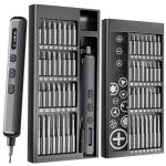 AXTH 76in1 Mini Electric Screwdriver, [Bearing Steel] Magnetic Power Precision Screw driver Set, Rechargeable Tiny Cordless Repair Tool Kit, for Eyeglass, Watch, Computer, Ring Doorbell, PS5, More