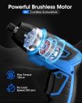 8V Cordless Screwdriver,6+1 Torque Max 10N·m Electric Power Screwdriver with 47 Accessories,180°Pivoting Handle, 2000mAh Rechargeable Screw Gun&Bit Set with LED Light, Flexible Shaft,for Home,Office