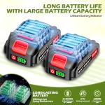 VARAI Hedge Trimmer Cordless, 2 in 1 Cordless Hedge Trimmer with 2600mAh Battery*2, High Power and Large Capacity Hedge Shears for Gardens, Patios and Lawns Charger Included