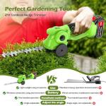 VARAI Hedge Trimmer Cordless, 2 in 1 Cordless Hedge Trimmer with 2600mAh Battery*2, High Power and Large Capacity Hedge Shears for Gardens, Patios and Lawns Charger Included