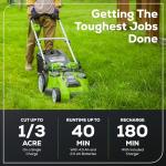 Greenworks 40V 20" Twin Blade Mower, 4.0Ah + 2.0Ah Battery