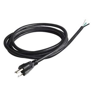 VSEER 6Ft 16 Gauge 3 Prong Heavy Duty Universal AC Appliance Replacement Power Supply Cord Cable with Open End, SJT 16AWG US Plug 13A/125V 1625W, Black