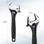 WORKPRO 8" Adjustable Wrench, Black Oxide Wrench 8 Inch with Inch/Metric Scale, Premium Cr-V Steel