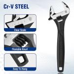 WORKPRO 8" Adjustable Wrench, Black Oxide Wrench 8 Inch with Inch/Metric Scale, Premium Cr-V Steel