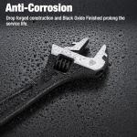 WORKPRO 8" Adjustable Wrench, Black Oxide Wrench 8 Inch with Inch/Metric Scale, Premium Cr-V Steel