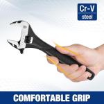 WORKPRO 8" Adjustable Wrench, Black Oxide Wrench 8 Inch with Inch/Metric Scale, Premium Cr-V Steel