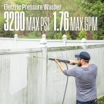 Westinghouse WPX3200e Electric Pressure Washer, 3200 PSI and 1.76 Max GPM, Induction Motor, Onboard Soap Tank, Spray Gun and Wand, 5 Nozzle Set, for Cars/Fences/Driveways/Homes/Patios/Furniture, Blue
