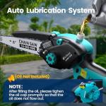 Mini Chainsaw Cordless, 8 inch & 6 inch Electric Chain Saw with 2 Pack Rechargeable Batteries, Battery Powered Handheld Saw for Trees Trimming Wood Cutting, Perfect Gardening Tools for Men Dad Husband