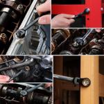 WORKPRO 22-piece Ratcheting Wrench Set with 180° Flex Head, Anti-Slip Tooth, Combination Wrench Sets with Organizer Box, Metric 6-18mm & SAE 1/4-3/4", Black Electrophoretic Coating