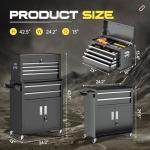 Omelaza 8-Drawer Rolling Tool Chest with Lock, Detachable Tool Cabinet Cart with Wheels, High-Capacity Mechanic Tool Organizer for Garage Workshop Warehouse Storage​