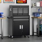 Omelaza 8-Drawer Rolling Tool Chest with Lock, Detachable Tool Cabinet Cart with Wheels, High-Capacity Mechanic Tool Organizer for Garage Workshop Warehouse Storage​