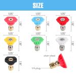 Pressure Washer Tips, Set of 7 Pressure Washer Nozzle Tips with Nozzle Holder, 1/4 Inch Quick Connect, 4000 PSI