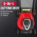 PowerSmart 21" Self-Propelled Lawn Mower with 140cc Briggs & Stratton Engine - Heavy-Duty Steel Deck, 6 Cutting Heights, 3-in-1 Mulching System