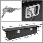 Auto Dynasty 63 Inch Truck Tool Box, Heavy Duty Aluminum Truck Bed Storage Box Organizer with Lock and Keys for Pick Up Truck Bed RV Trailer, 63 (H) x 12 (W) x 14 (D) inch, Black