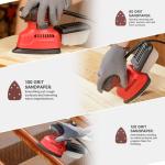 Vkndoynt Detail Sander, 12,000 OPM Mini Electric Sander with Dust Collector, 1.1Amp Power Mouse Sander with 15PCS Sanderpapers for Tight Spaces Sanding, Polishing, Removing Paint in Home Decoration