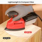 Vkndoynt Detail Sander, 12,000 OPM Mini Electric Sander with Dust Collector, 1.1Amp Power Mouse Sander with 15PCS Sanderpapers for Tight Spaces Sanding, Polishing, Removing Paint in Home Decoration