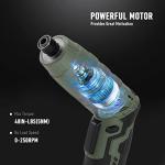 KREBS Power Electric Screwdriver, 4V Max 5Nm Cordless Screwdriver Rechargeable Set with 39pcs bits Accessories Kit, with LED Light Adjustable 2 Position Handles