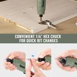 KREBS Power Electric Screwdriver, 4V Max 5Nm Cordless Screwdriver Rechargeable Set with 39pcs bits Accessories Kit, with LED Light Adjustable 2 Position Handles