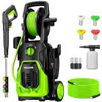 POXURIO Electric Pressure Washer, 4000PSI 2.8 GPM Power Washer with Foam Cannon 35FT Hose Electric High Pressure Washer for Fences, Patios, Decks, Patios and Cars Powerwasher