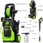 POXURIO Electric Pressure Washer, 4000PSI 2.8 GPM Power Washer with Foam Cannon 35FT Hose Electric High Pressure Washer for Fences, Patios, Decks, Patios and Cars Powerwasher
