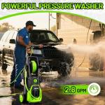 POXURIO Electric Pressure Washer, 4000PSI 2.8 GPM Power Washer with Foam Cannon 35FT Hose Electric High Pressure Washer for Fences, Patios, Decks, Patios and Cars Powerwasher