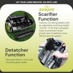 Sun Joe Electric Lawn Dethatcher & Scarifier with 8-Gal Bag, 12 Amp, 12.6 Inch, Black - Heavy Duty Gardening Machine and Equipment for Lawn, Yard, and Grass, AJ801E