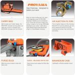 PROYAMA 62CC Gas Powered Chainsaw, 20 Inch 2-Cycle Petrol Handheld Cordless Chain Saw, Gasoline Gas Chainsaws for Tree Wood Cutting