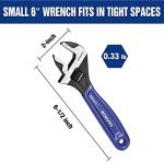 WORKPRO 6-Inch Adjustable Wrench, Wide Jaw Cr-V Steel Black Oxide Finish, for Medium-Size Bolts (M6–M16), Metric & SAE Scales, for Home, Garage, DIY & Workshop Use