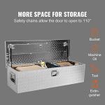 VEVOR Heavy Duty Aluminum Truck Bed Tool Box, Diamond Plate Tool Box with Side Handle and Lock Keys, Storage Tool Box Chest Box Organizer for Pickup, Truck Bed, RV, Trailer, 39"x13"x10", Silver