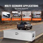 VEVOR Heavy Duty Aluminum Truck Bed Tool Box, Diamond Plate Tool Box with Side Handle and Lock Keys, Storage Tool Box Chest Box Organizer for Pickup, Truck Bed, RV, Trailer, 39"x13"x10", Silver