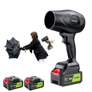 Electric-Cordless-Leaf-Blower - 400000RPM Handheld Leaf Blower - 2 X 4.0Ah Batteries and Charger Included, Lightweight Leafs Blower for Patio Cleaning Dark