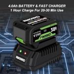 Leaf Blower Cordless, 20V Electric Blowers with 4000mAh Battery and Charger, 2 Speed Modes Lightweight Battery Powered Leaf Blowers for Lawn Care, Patio, Blowing Leaves,Grass