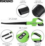 Leaf Blower Cordless, 20V Electric Blowers with 4000mAh Battery and Charger, 2 Speed Modes Lightweight Battery Powered Leaf Blowers for Lawn Care, Patio, Blowing Leaves,Grass